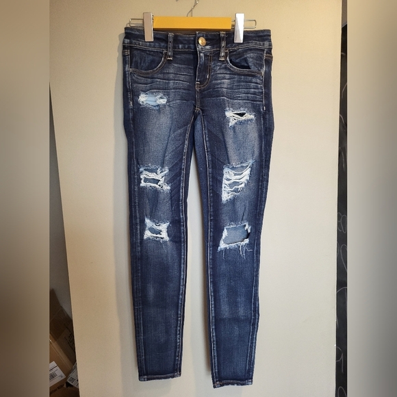 American Eagle Outfitters Women Dark Blue Jeggings , Size 2 (26) - Picture 3 of 6